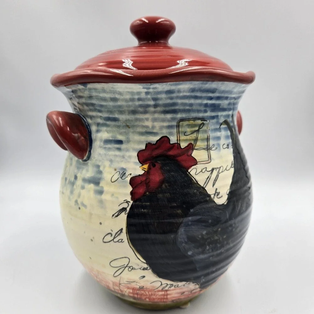 SUSAN WINGET LARGE Rooster Canister Cookie Jar 9.5